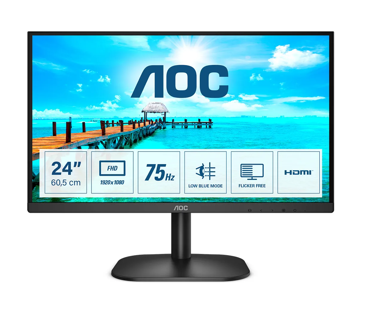 AOC B2 24B2XHM2 Monitor PC 60,5 cm (23.8") 1920 x 1080 Pixel Full HD LCD Nero