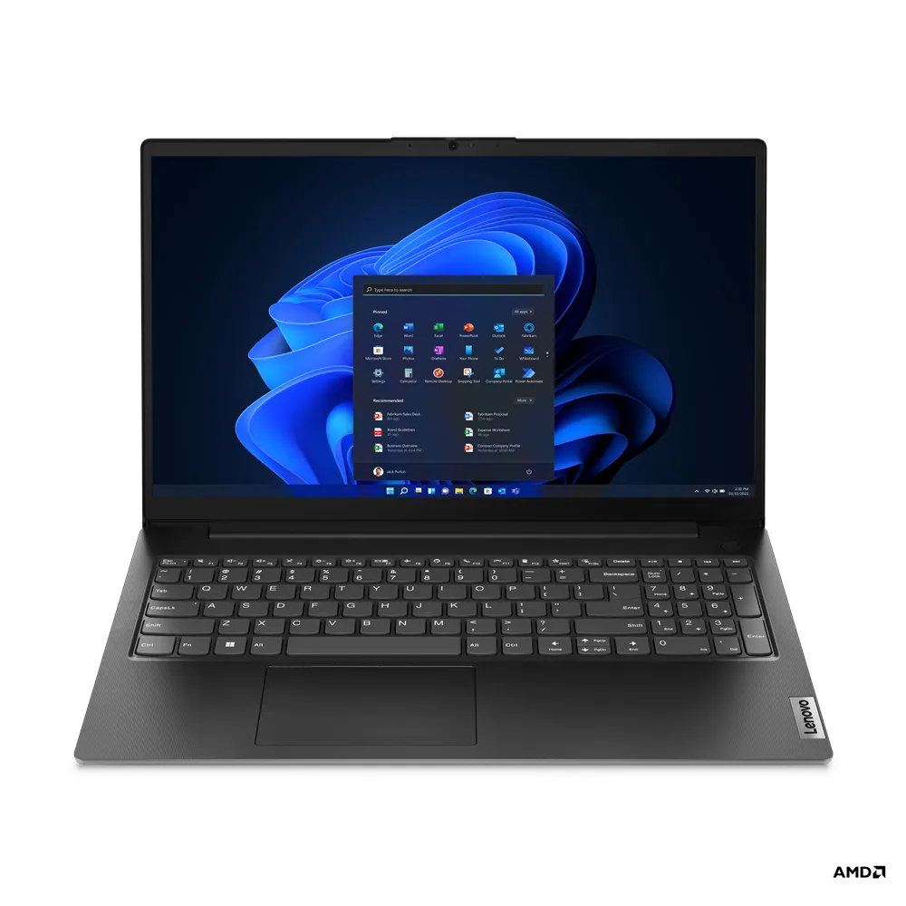 Lenovo V V15 AMD Ryzen™ 3 7320U Notebook 39,6 cm (15.6") Full HD 8 GB LPDDR5-SDRAM 256 GB SSD Wi-Fi 5 (802.11ac) FreeDOS Nero