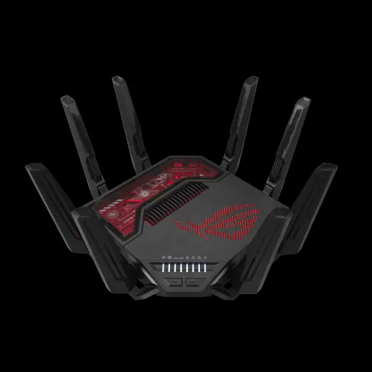 ASUS ROG Rapture GT-BE19000 router wireless Multi-Gigabit Ethernet Tri-band (2,4 GHz/5 GHz/6 GHz) Nero, Rosso