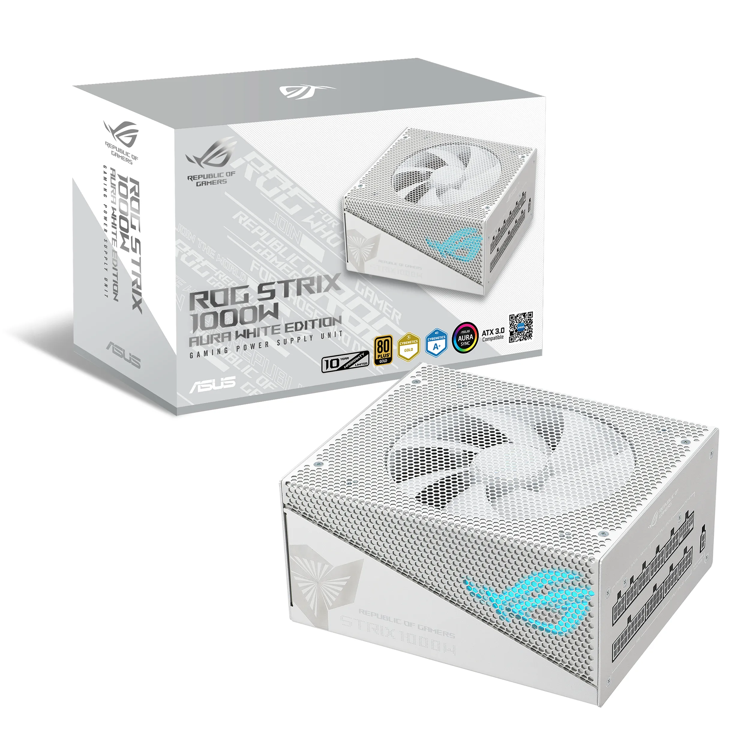 ASUS ROG -STRIX-1000G-AURA-WHITE-GAMING alimentatore per computer 1000 W 24-pin ATX Bianco