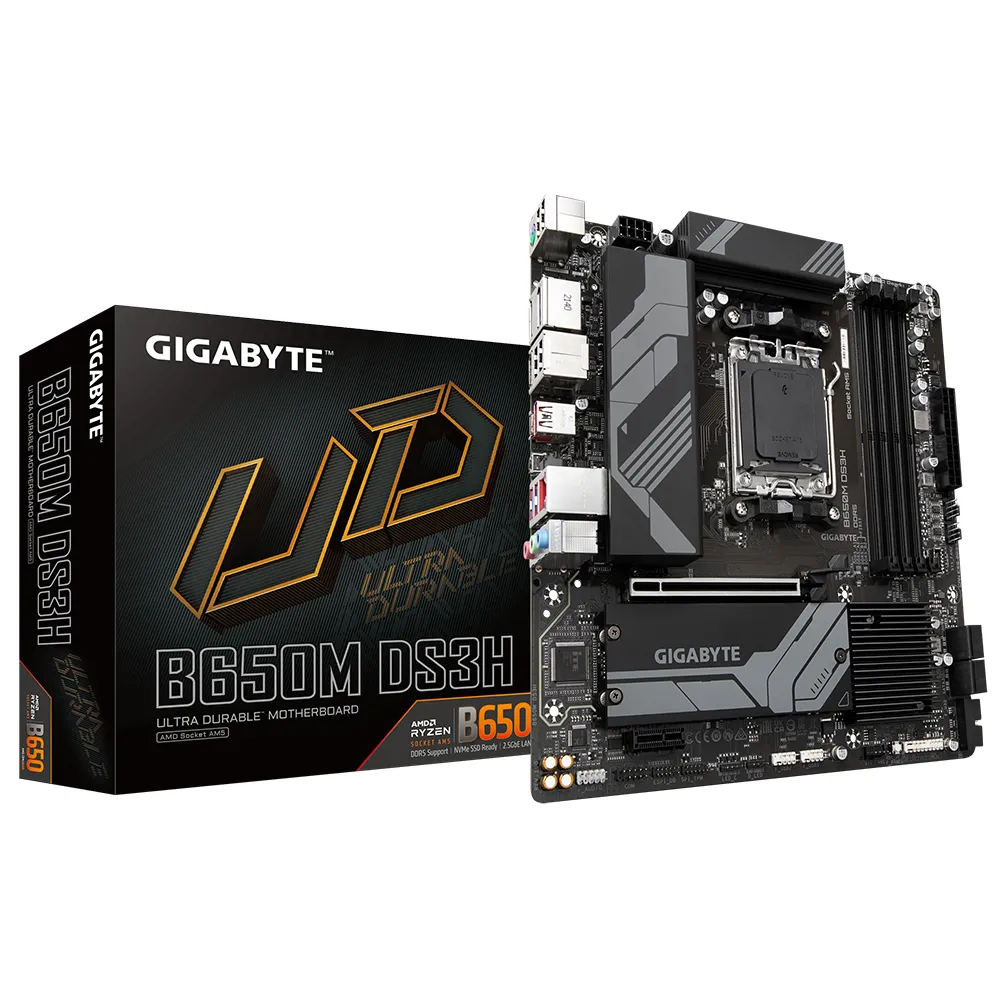 GIGABYTE B650M DS3H Scheda madre - AMD Ryzen serie 9000, VRM a 6+2+1 fasi, fino a 8000 MHz DDR5 (OC), 2xPCIe 4.0 M.2, LAN 2,5 GbE, USB 3.2 Gen 2