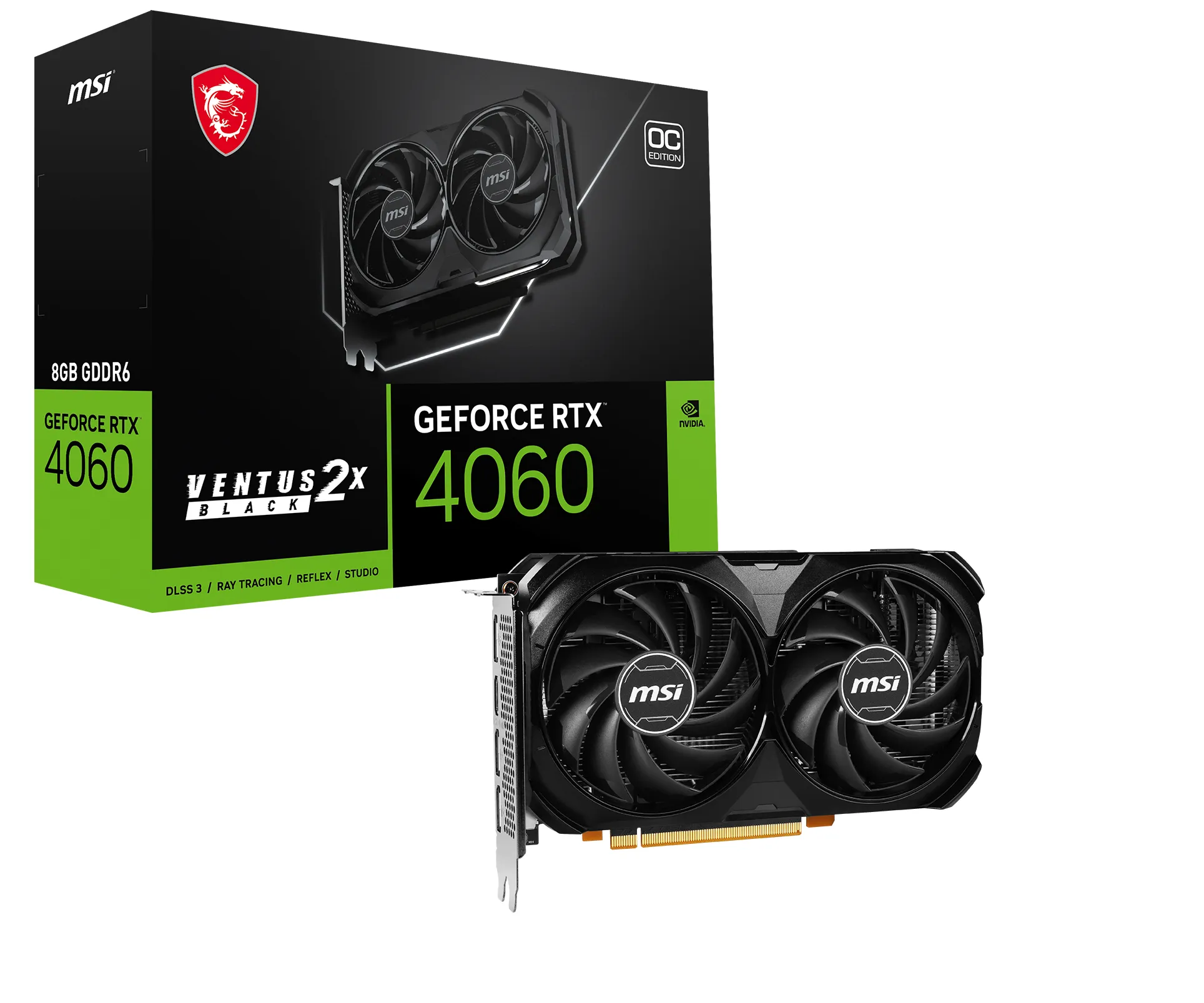 MSI VENTUS GEFORCE RTX 4060 2X BLACK 8G OC scheda video NVIDIA 8 GB GDDR6