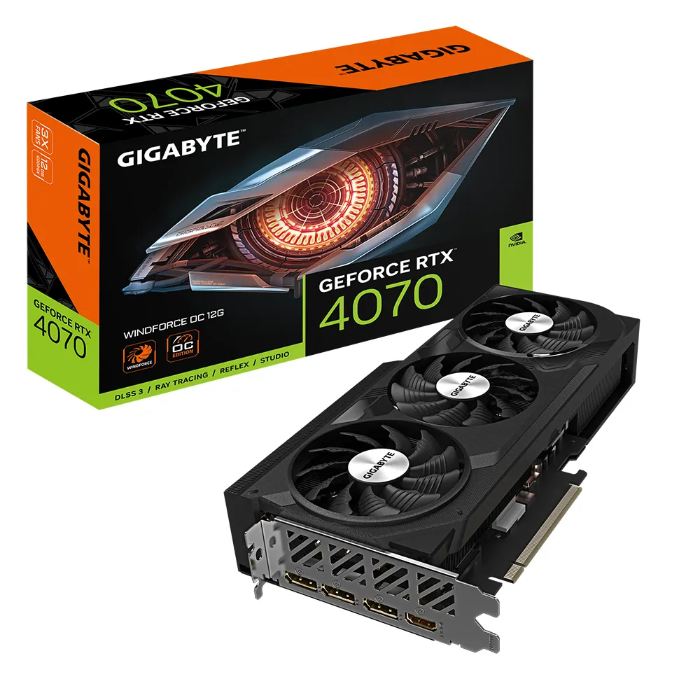 GIGABYTE GV-N4070WF3OC-12GD scheda video NVIDIA GeForce RTX 4070 12 GB GDDR6X