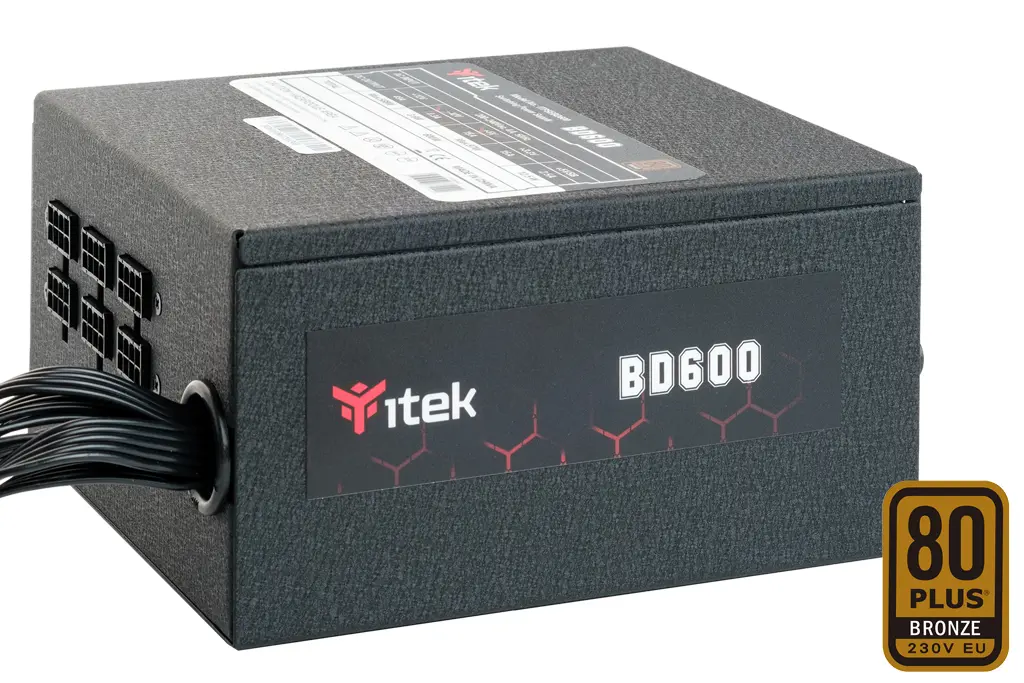 itek BD600 alimentatore per computer 600 W 24-pin ATX Nero