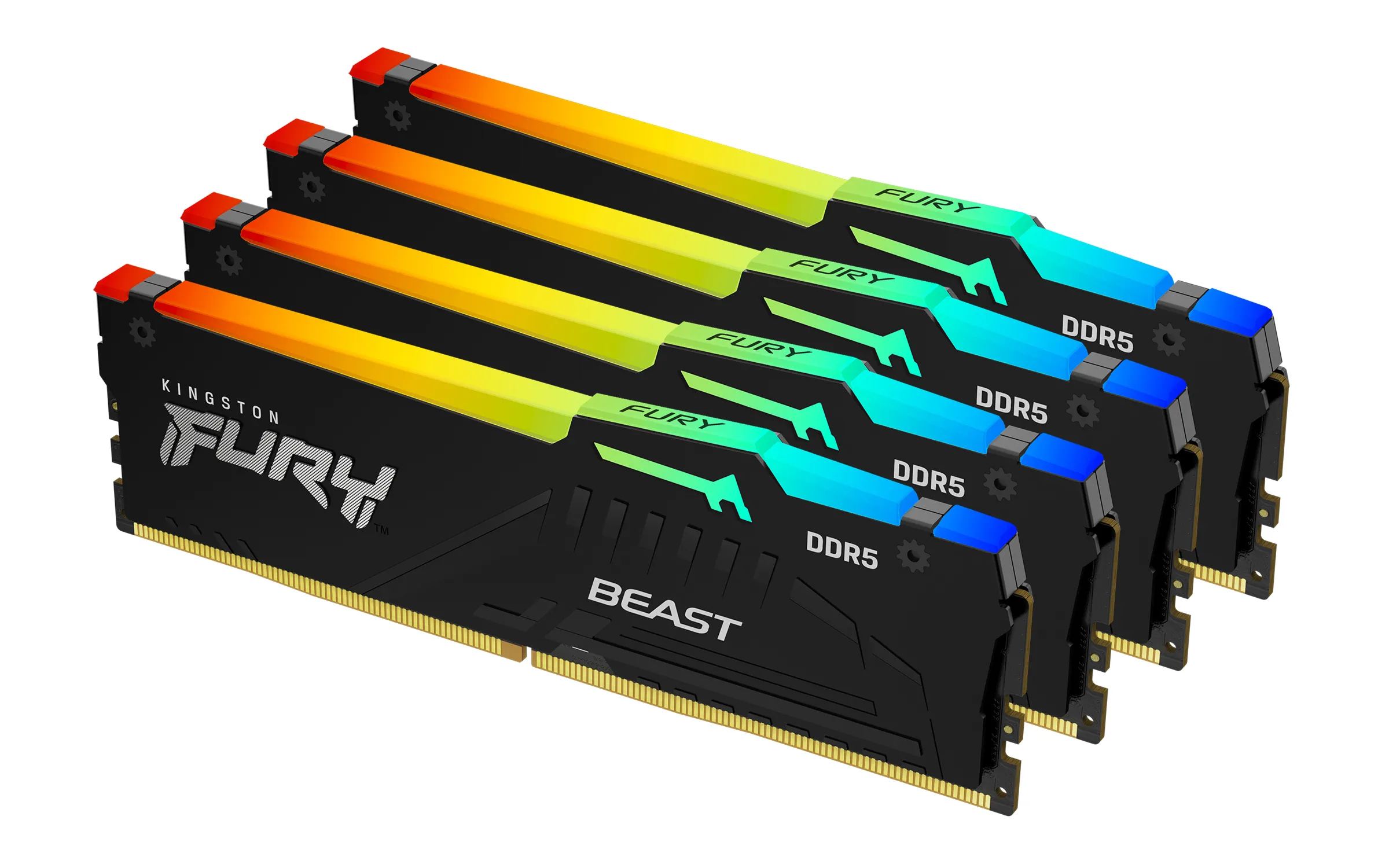 Kingston Technology FURY Beast 128 GB 5600 MT/s DDR5 CL40 DIMM (Kit da 4 moduli) RGB XMP