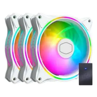 Cooler Master MasterFan MF120 Halo 3in1 White Edition Case per computer Ventilatore 12 cm Bianco 3 pz