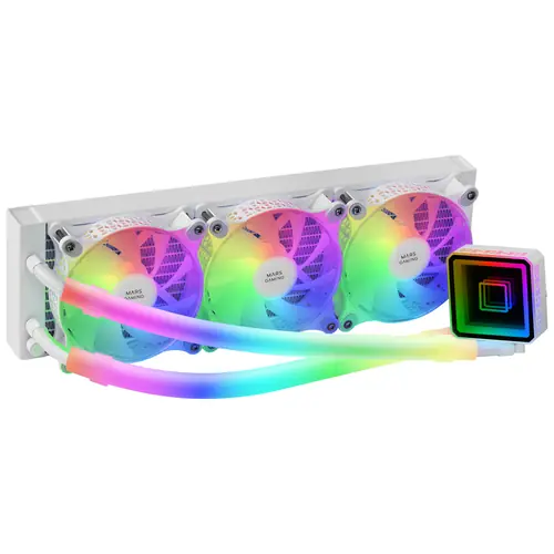 Mars Gaming ML-ULTRA360 ARGB Liquid Cooler con 3 Ventole PWM FDB ARGB, Tubi ARGB - White