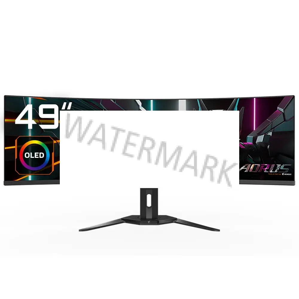 GIGABYTE AORUS Monitor da gioco curvo CO49DQ OLED - 5120x1440 (DQHD), 1800R, 144Hz, 0,03ms, KVM, FreeSync Premium Pro, HDMI 2.1