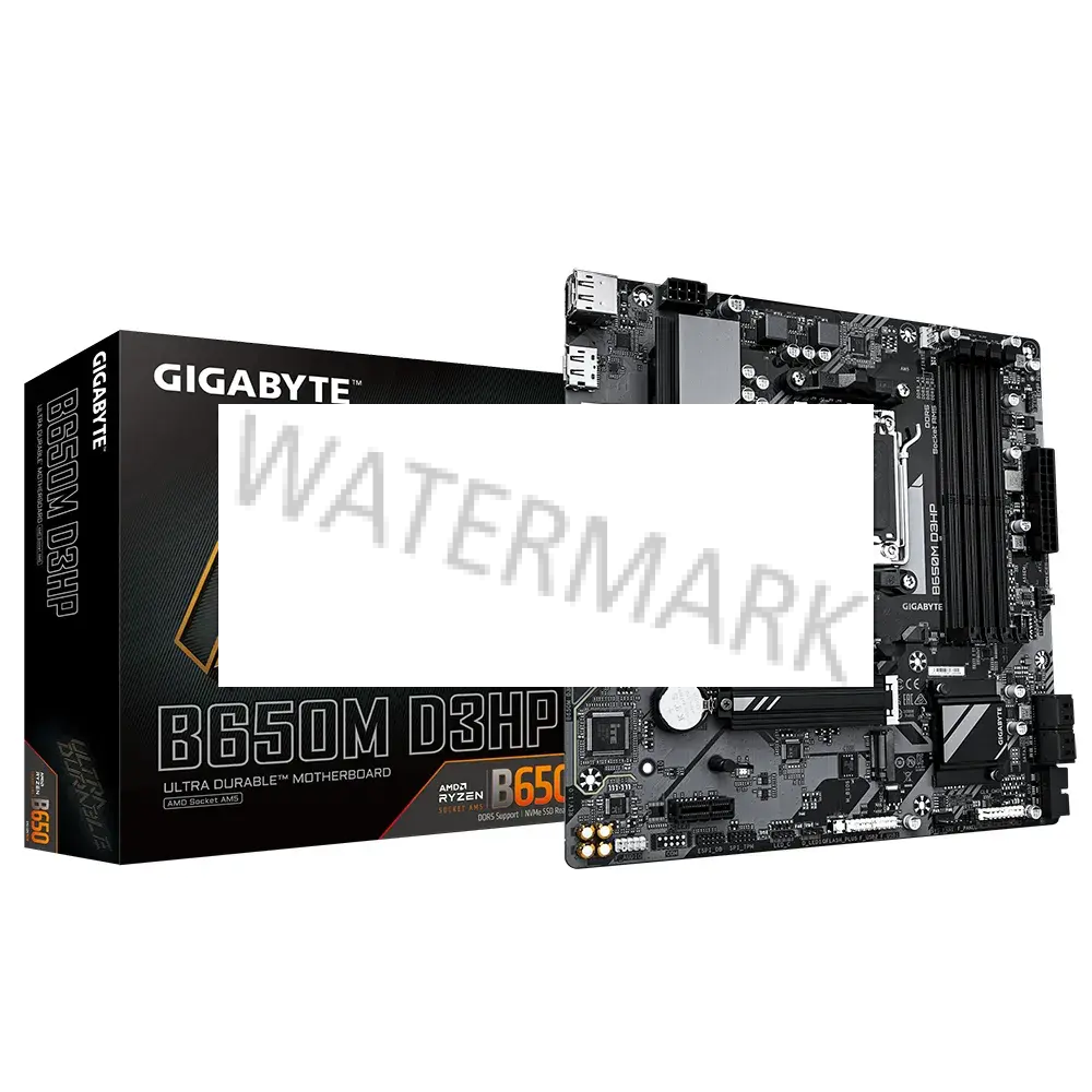 GIGABYTE B650M D3HP Scheda madre - AMD Ryzen serie 9000, VRM a 5+2+2 fasi, fino a 7600 MHz DDR5 (OC), 2xPCIe 4.0 M.2, LAN 2,5 GbE, USB 3.2 Gen 1