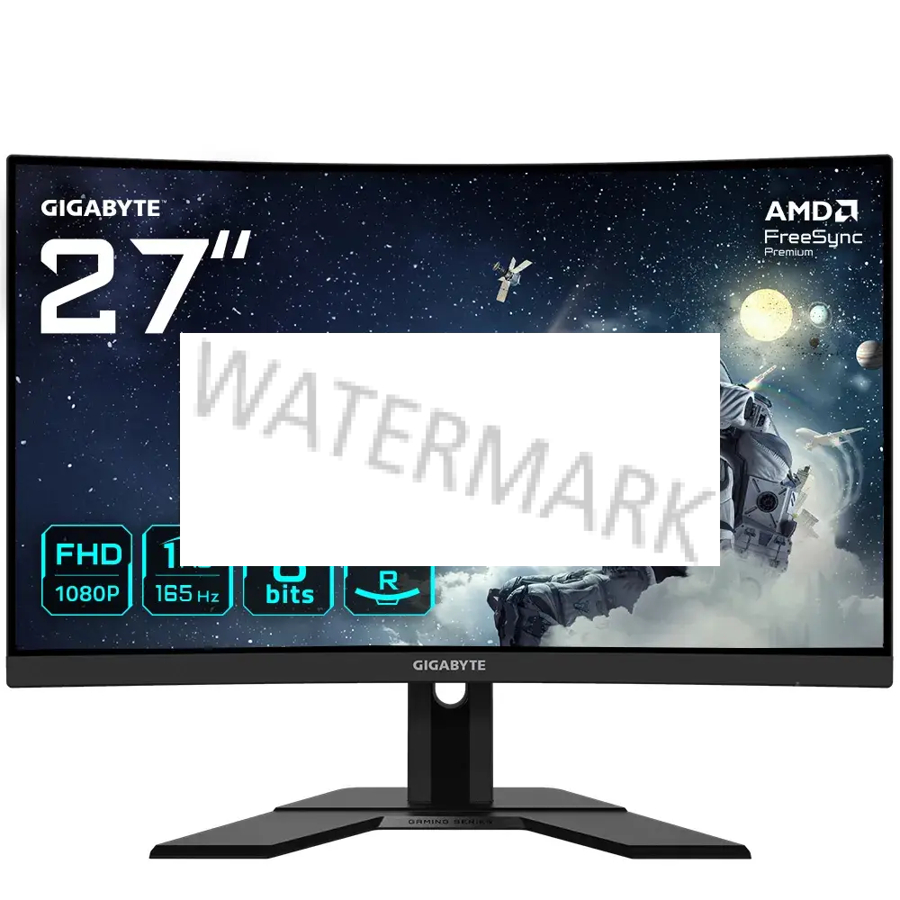 GIGABYTE G27FC A 27" Monitor da Gioco Curvo FHD - 1920 x 1080, 1500R, 165Hz, 1ms, 250 cd/m², FreeSync Premium, HDMI 1.4, Displayport 1.2