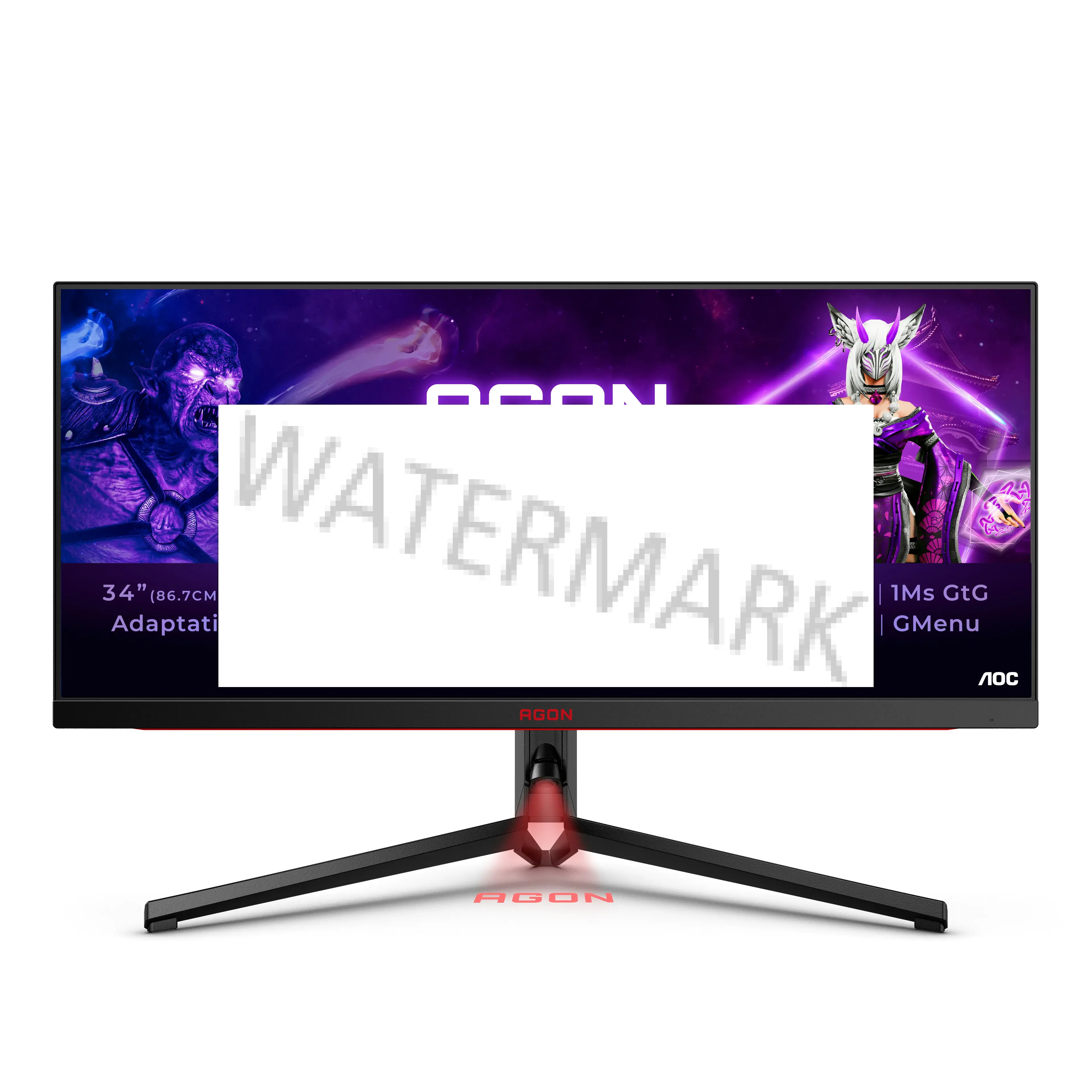 AOC AGON PRO AG344UXM Monitor PC 86,4 cm (34") 3440 x 1440 Pixel UltraWide Quad HD LED Nero, Rosso