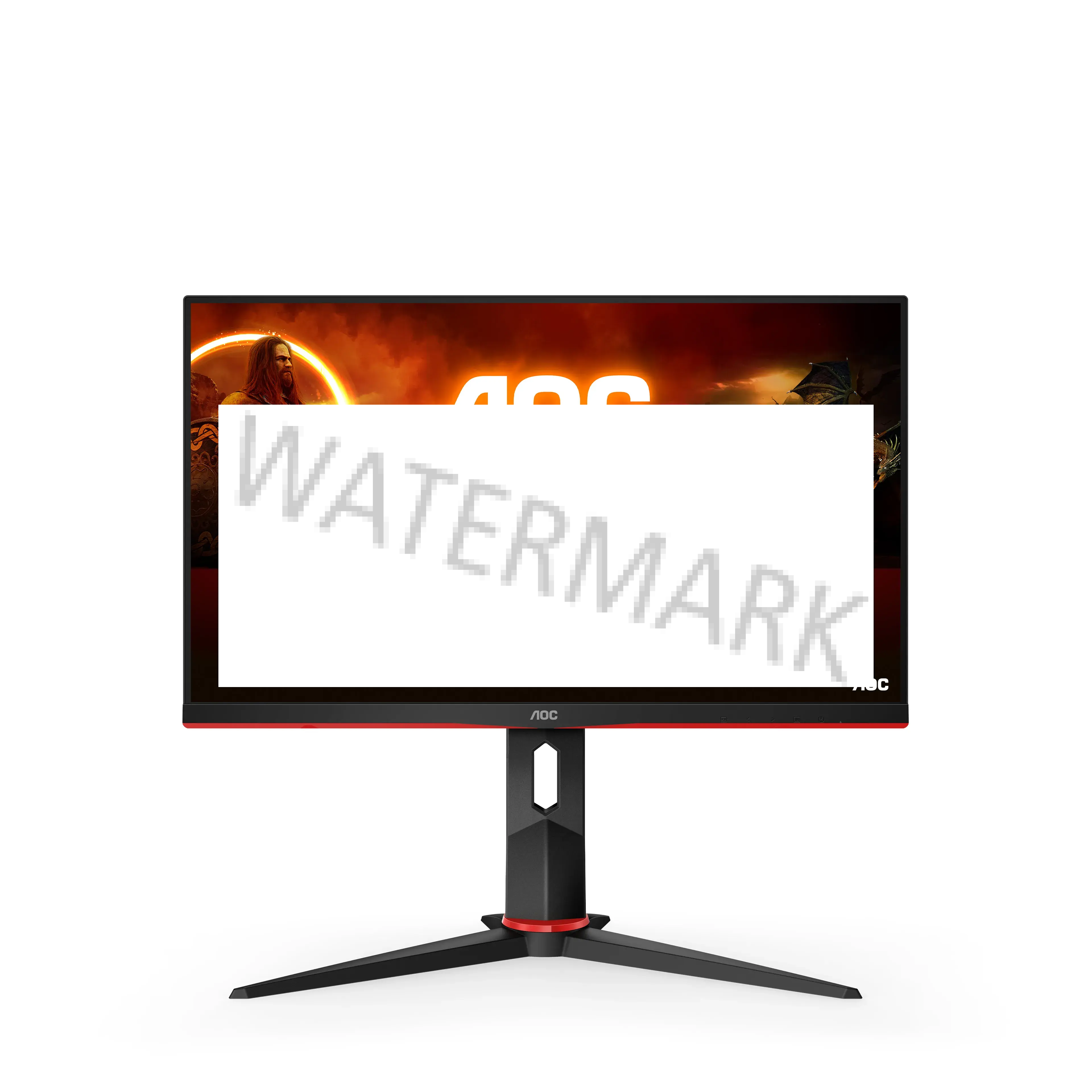 AOC G2 Q24G2A/BK LED display 60,5 cm (23.8") 2560 x 1440 Pixel Quad HD LCD Nero, Rosso